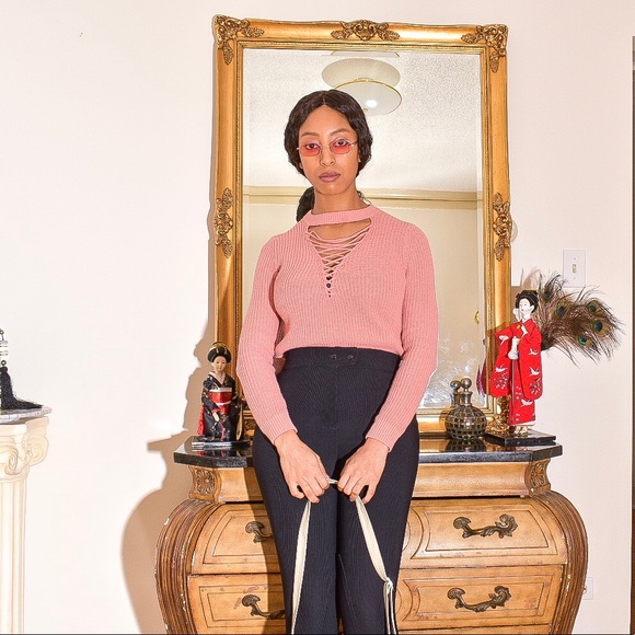 Pastel Pink Ribbed Sweater by Forever 21 sz small - Picture 2 of 6